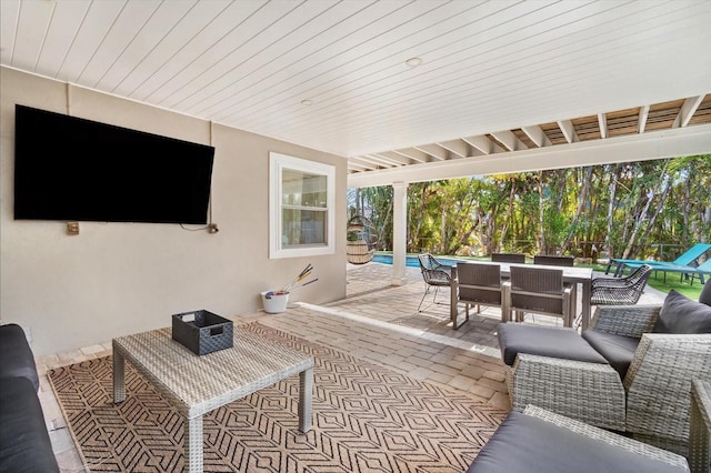 view of patio / terrace with an outdoor living space