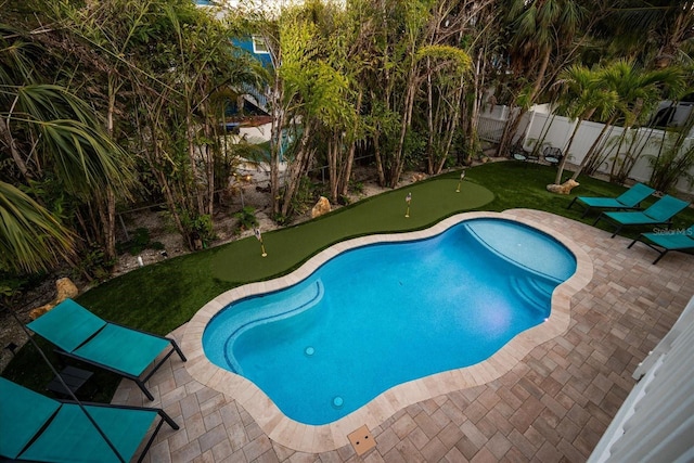 203 72nd St, Holmes Beach, FL 34217 - view of pool with a patio and a fenced backyard