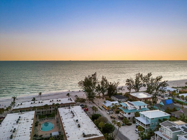 203 72nd St, Holmes Beach, FL 34217 - aerial view at dusk with a water view and a beach view
