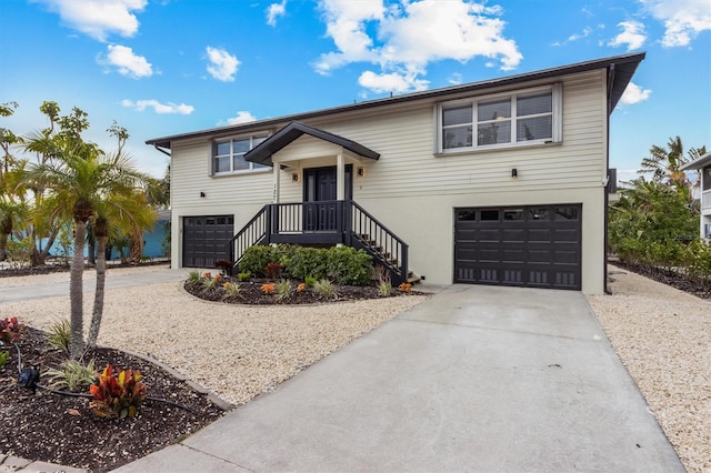 view of front of house with a garage