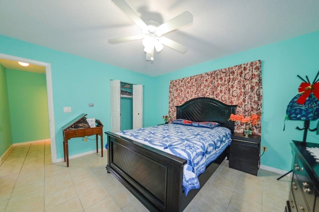 bedroom with ceiling fan