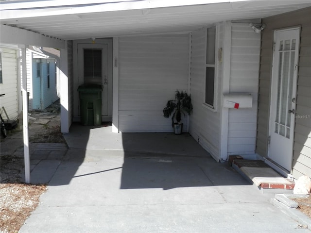 view of patio with a carport