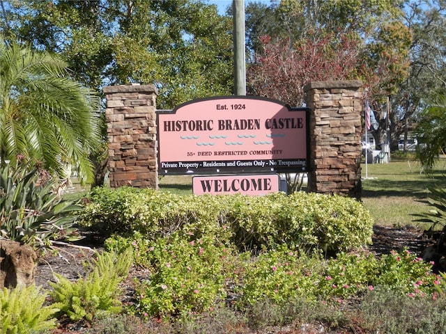 view of community sign