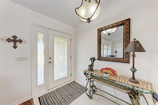 view of tiled foyer