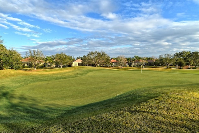 view of property's community featuring a yard