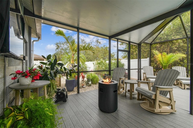 view of sunroom