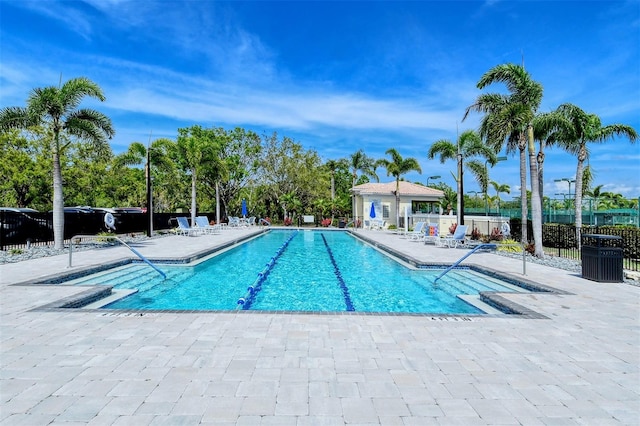 view of pool featuring a patio area