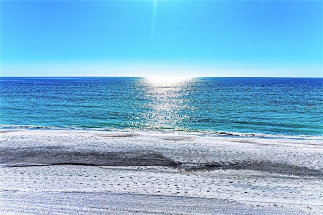 view of water feature with a view of the beach