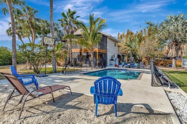 view of pool featuring a patio