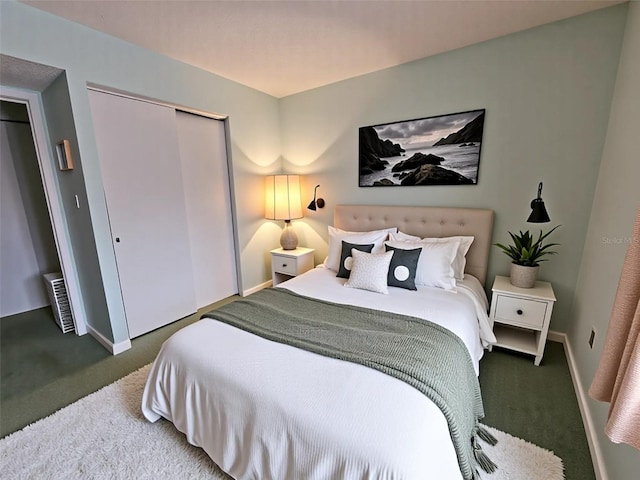 3682 Lake Bayshore Dr Unit K402, Bradenton, FL 34205 - carpeted bedroom featuring a closet and baseboards