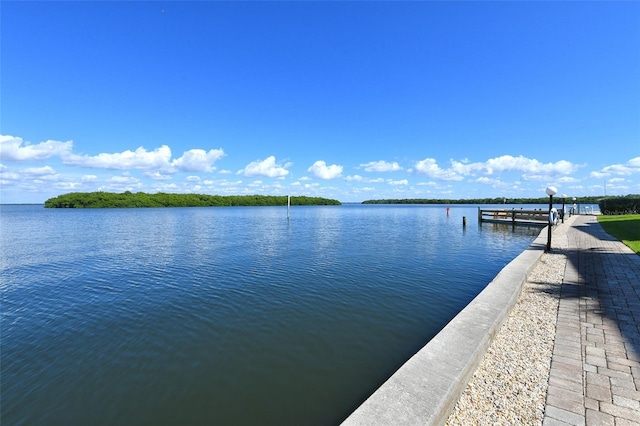 water view with a boat dock