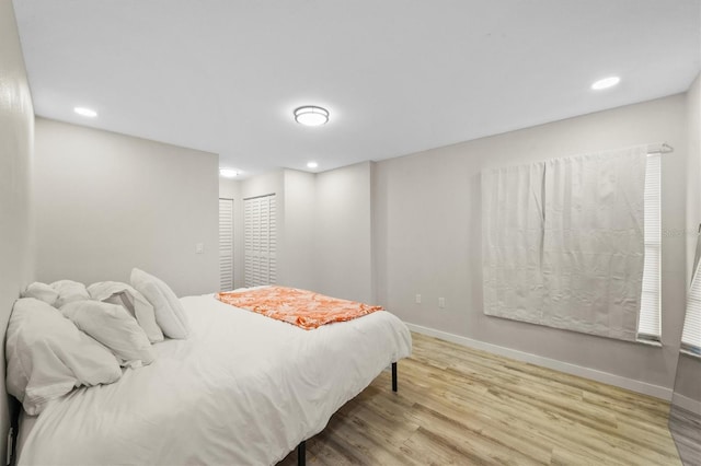 bedroom featuring light hardwood / wood-style flooring