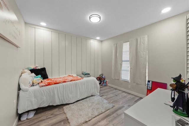 bedroom featuring light wood-type flooring