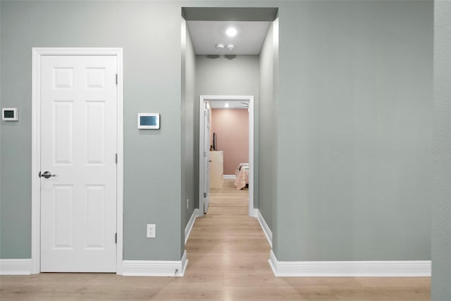 hall featuring light hardwood / wood-style floors