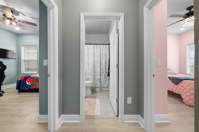 hallway featuring light hardwood / wood-style floors