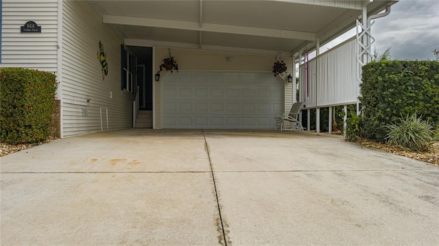 garage with a carport