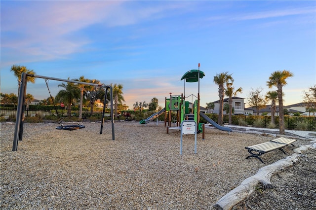 view of playground at dusk