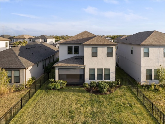 view of front of home with a front yard