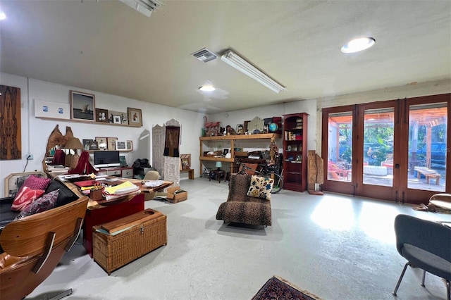 interior space with french doors