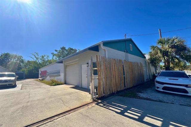 view of home's exterior with a garage