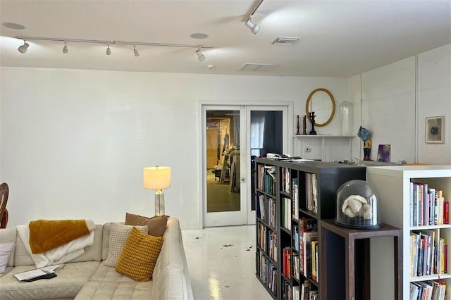 bedroom featuring french doors