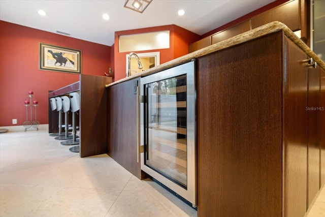 hallway featuring beverage cooler