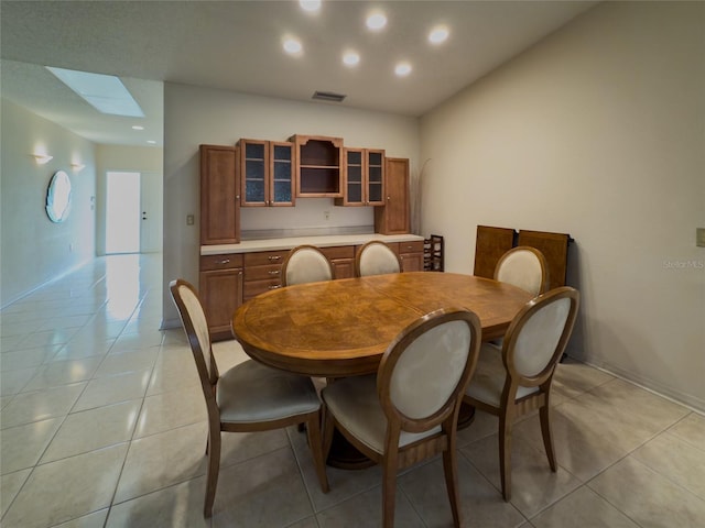 view of tiled dining room