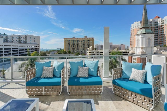 balcony featuring outdoor lounge area