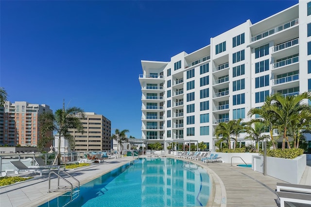 view of pool with a patio