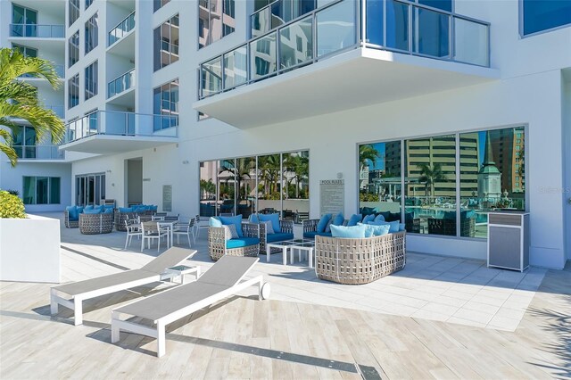 view of patio featuring an outdoor hangout area