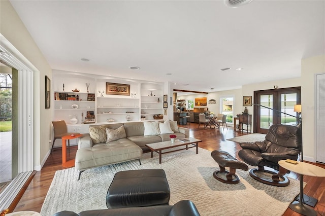 living room featuring hardwood / wood-style floors