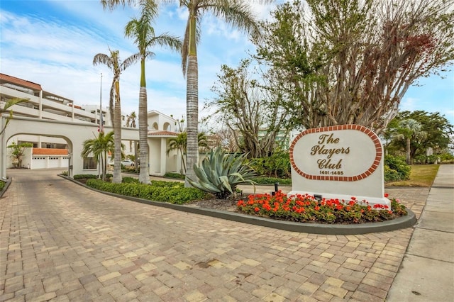 view of community sign