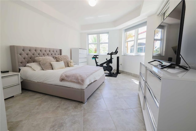 bedroom featuring a tray ceiling