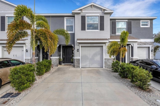 view of property with a garage