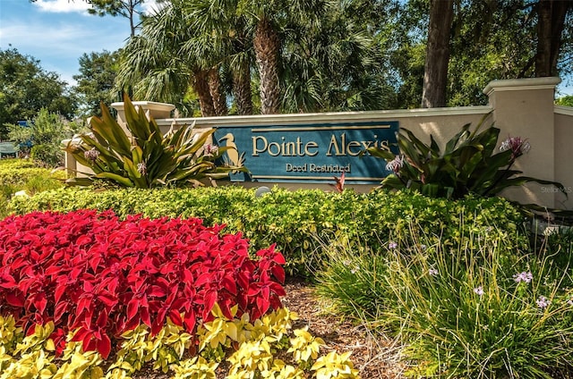 view of community sign