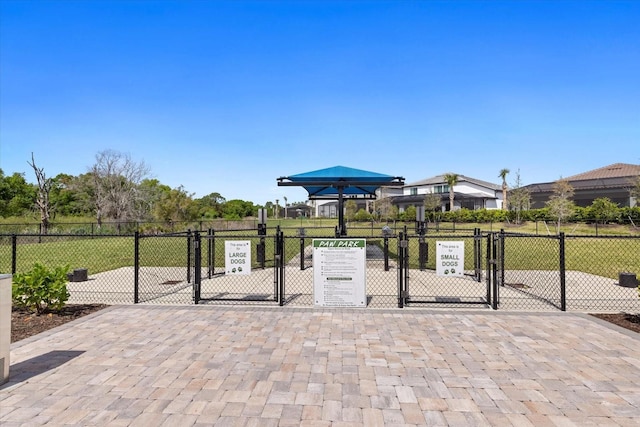 view of patio / terrace featuring a gazebo