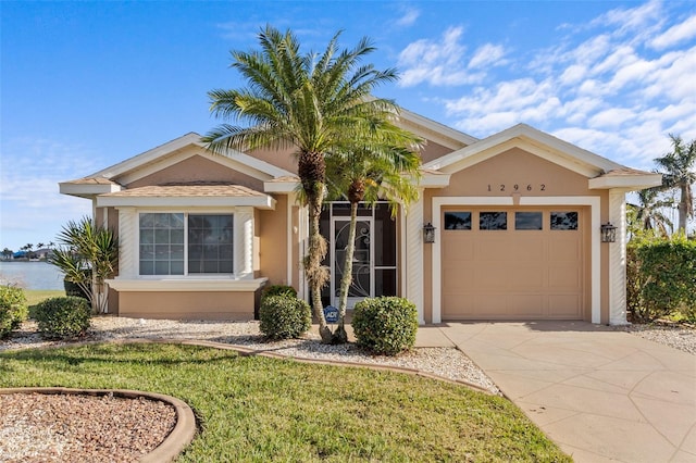 view of front of home with a garage