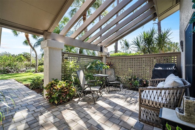 view of patio / terrace with a pergola