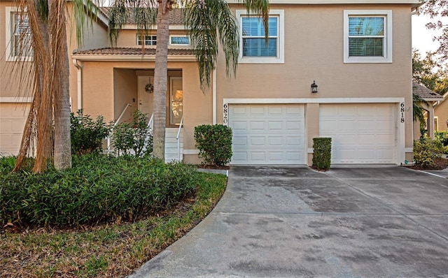 view of front of house with a garage