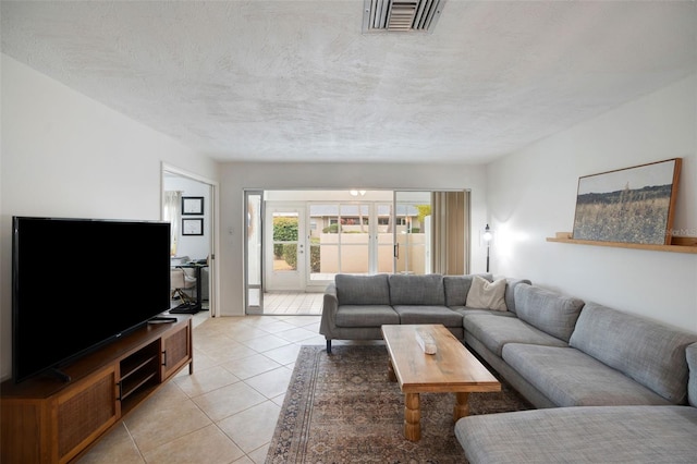 view of tiled living room