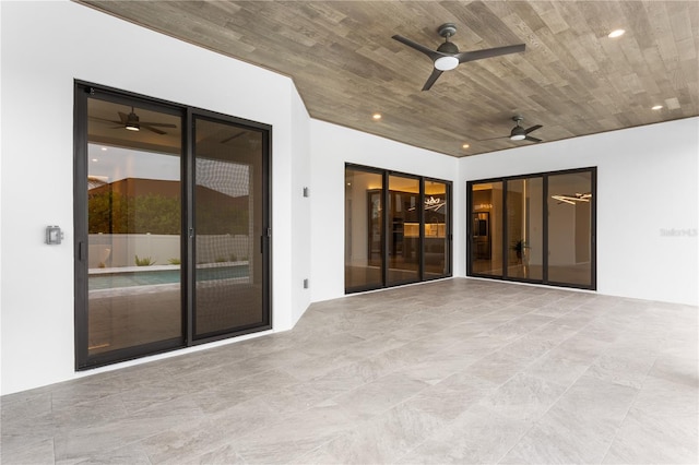 view of patio with ceiling fan