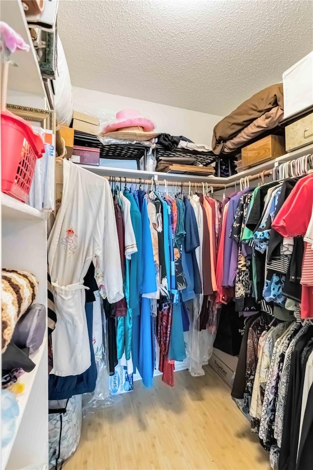 spacious closet with light wood-type flooring