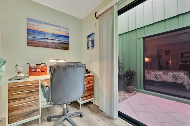 office featuring light hardwood / wood-style flooring