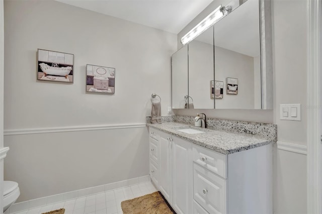 bathroom with toilet and vanity