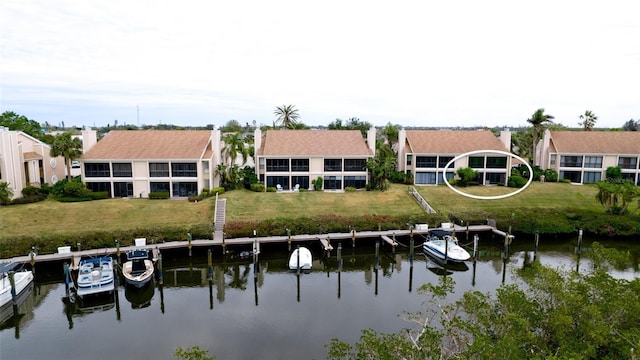 view of water feature featuring a boat dock