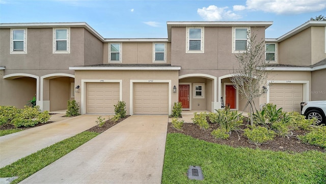 view of property with a garage