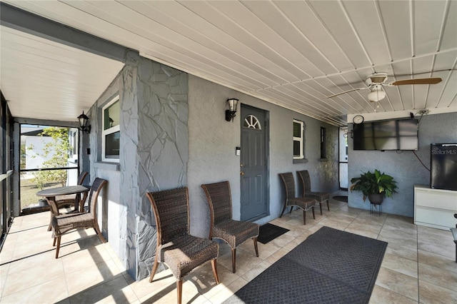 view of patio / terrace with ceiling fan