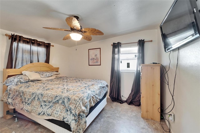 bedroom featuring ceiling fan