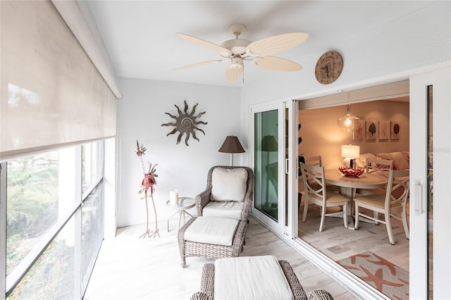 145 Avenida Messina Unit 3, Sarasota, FL 34242 - sunroom / solarium featuring ceiling fan