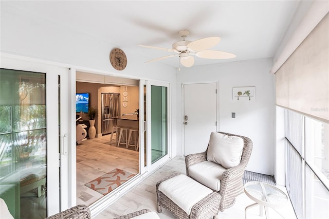 145 Avenida Messina Unit 3, Sarasota, FL 34242 - sunroom featuring ceiling fan